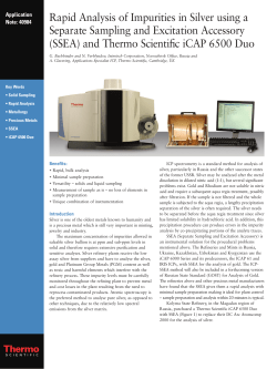 Rapid Analysis of Impurities in Silver using a Separate Sampling