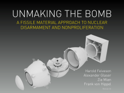 A FISSILE MATERIAL APPROACH TO NUCLEAR DISARMAMENT