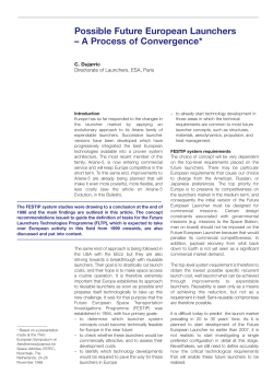 Possible Future European Launchers &ndash; A Process of