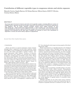 Contribution of different vegetable types to exogenous nitrate and