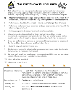 Talent Show Guidelines