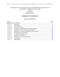 emission statements - State of New Jersey