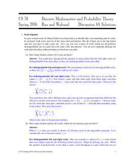 CS 70 Discrete Mathematics and Probability Theory Spring 2016