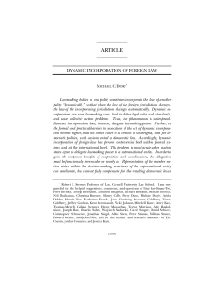 Dynamic Incorporation of Foreign Law - Penn Law
