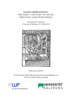 good impressions: the first century of music printing