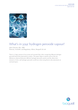 What`s in your hydrogen peroxide vapour?