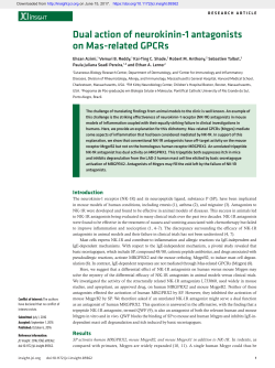 Dual action of neurokinin-1 antagonists on Mas