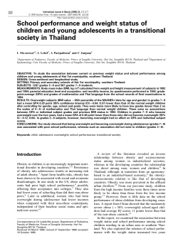 School performance and weight status of children and