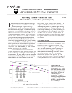 Selecting Tunnel Ventilation Fans