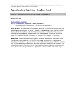 Topic: International Negotiations &ndash; Camp David Accord