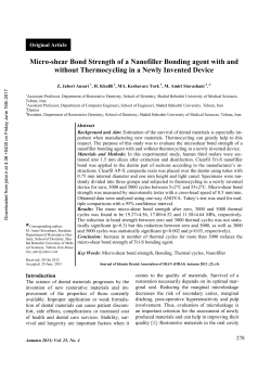 Micro-shear Bond Strength of a Nanofiller Bonding agent with and