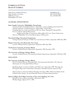 Liebell CV June 2016 - Association for Political Theory