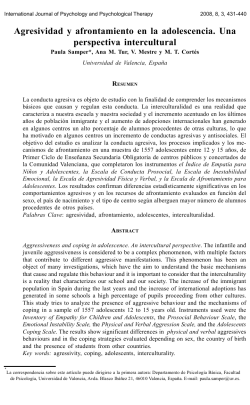 Agresividad y afrontamiento en la adolescencia