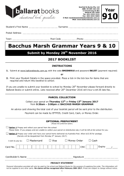 BMGSNR Year 9-10 - Bacchus Marsh Grammar