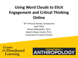Using Word Clouds to Elicit Engagement and Critical Thinking Online