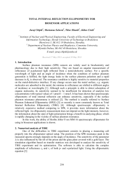 TOTAL INTERNAL REFLECTION ELLIPSOMETRY FOR