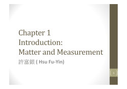 Chapter 1 Introduction: Matter and Measurement
