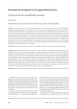 Internal environment of an agricultural farm