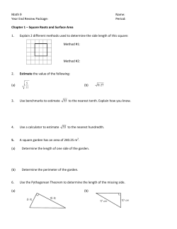 Math 9 Name: Year End Review Package: Period: Chapter 1