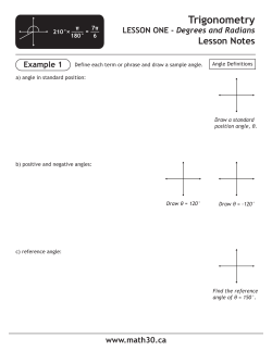 Math 30-1: Degrees and Radians