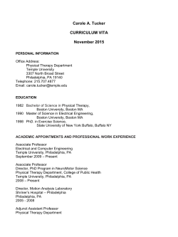 Carole A. Tucker CURRICULUM VITA November 2015