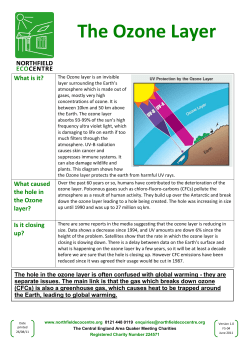 The Ozone Layer - Northfield Ecocentre