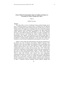 Chinese Political Communication: Roots in Tradition and Impacts on