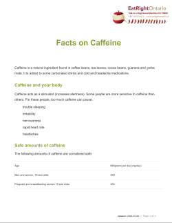 Facts on Caffeine - Eat Right Ontario