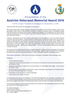 Austrian Holocaust Memorial Award 2016
