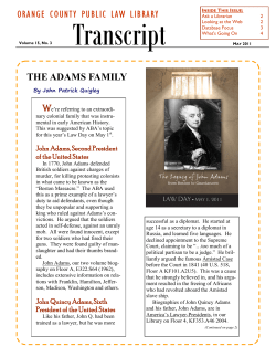 THE ADAMS FAMILY ORANGE COUNTY PUBLIC LAW LIBRARY