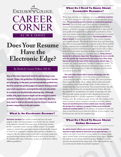 Does Your Resume Have the Electronic Edge?