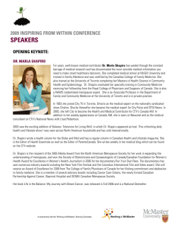 speakers - Working at McMaster