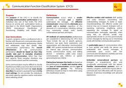 Communication Function Classification System (CFCS)