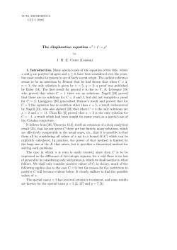 The diophantine equation x2 + C = yn