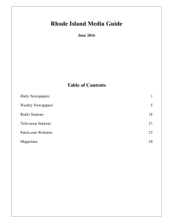 Rhode Island Media Guide - Rhode Island International Film Festival