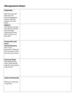 Mesopotamia and Egypt Graphic Organizer
