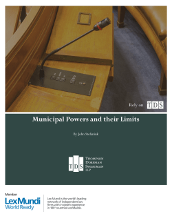 Municipal Powers and their Limits