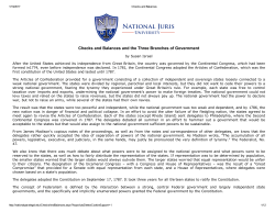 Checks and Balances and the Three Branches of Government