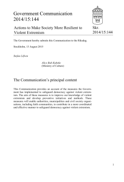Actions to make society more resilient to violent extremism, 2014/15
