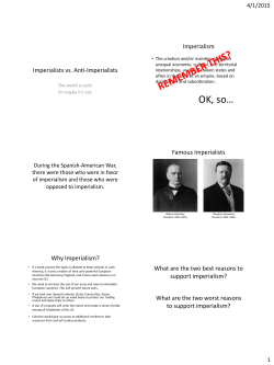 Imperialists vs. Anti-Imperialists