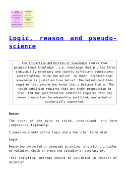 Logic, reason and pseudo-science