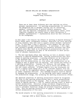 English Spelling and Phonemic Representation, 184-190