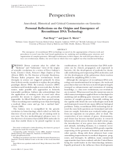 Personal Reflections on the Origins and Emergence of Recombinant