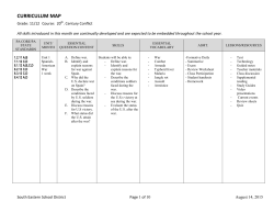 CURRICULUM MAP - South Eastern School District