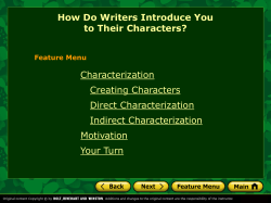 Characterization Creating Characters Direct