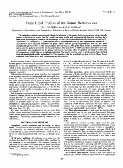 Polar Lipid Profiles of the Genus Deinococcus