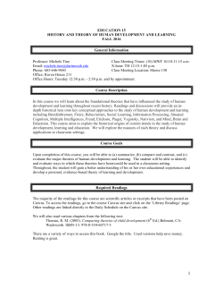 EDUCATION 15 HISTORY AND THEORY OF HUMAN