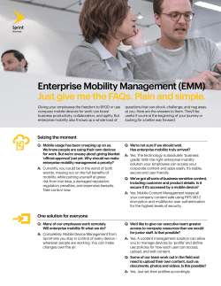 Enterprise Mobility Management (EMM) Just give me the FAQs