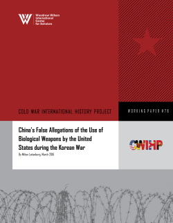 China`s False Allegations of the Use of Biological Weapons by the