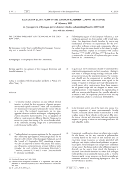 REGULATION (EC) No 79/2009 OF THE EUROPEAN